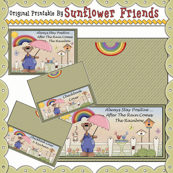 Copertine per libretto degli assegni con orsetti arcobaleno *7