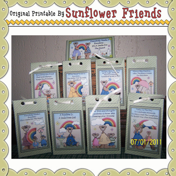Rainbow Bears Mini Pinch Sacks...Set of 10