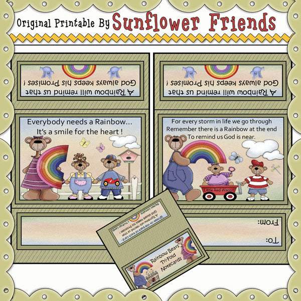 Biglietti ripiegabili con orsi arcobaleno (E)