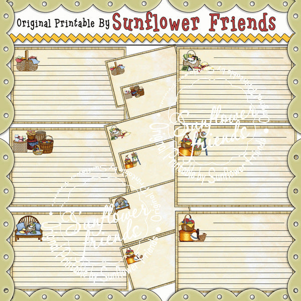Baskets Recipe Cards...Set of 12