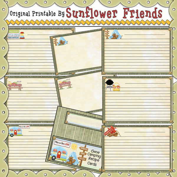 Gone Camping Recipe Cards...Set Of 12
