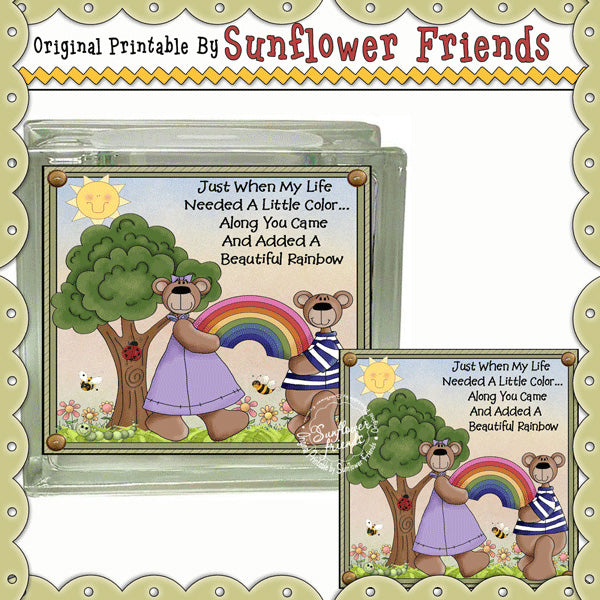 Rainbow Bears...Tile & Glass Block Set   (Set04)