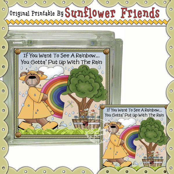 Rainbow Bears...Tile & Glass Block Set   (Set06)