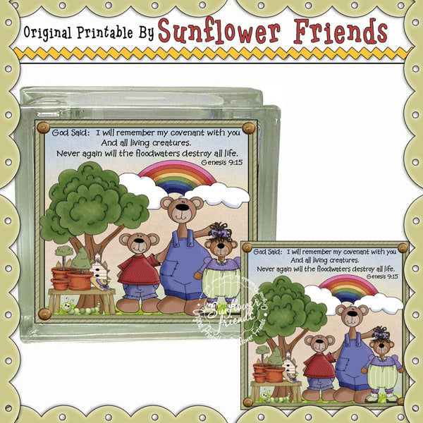 Rainbow Bears...Tile & Glass Block Set   (Set08)