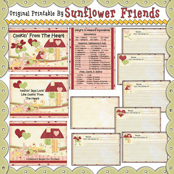 Juego de tarjetas y libro de recetas Cookin' From The Heart