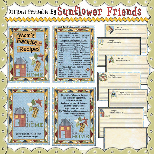 Mom's Favorite Recipes Recipe Book & Cards Set