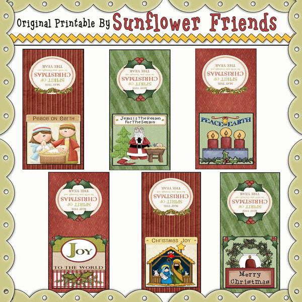 Christmas Skinny Bag Toppers...Set of 6