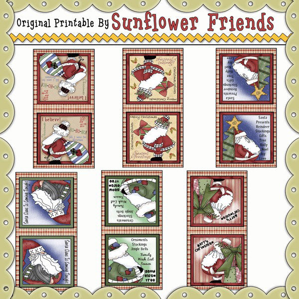 Santa's Skinny Bag Toppers...Set of 6