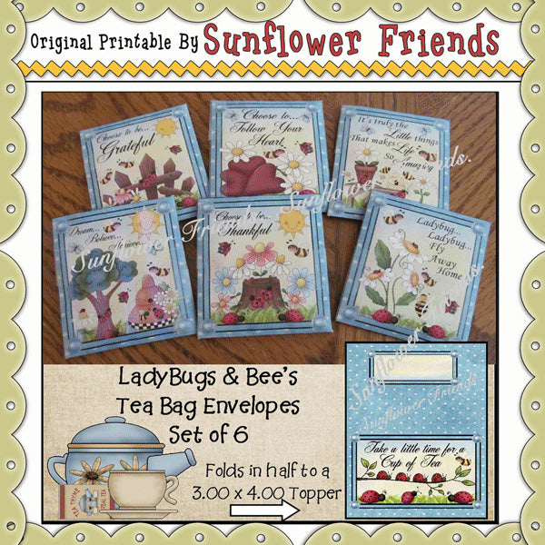 Set di buste per bustine di tè LadyBugs & Bees_A