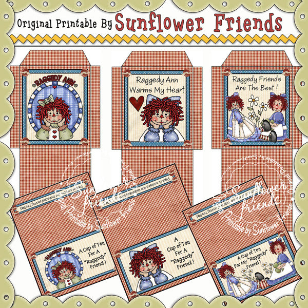 ~Raggedy Annie~ Sobres de bolsitas de té (uno)