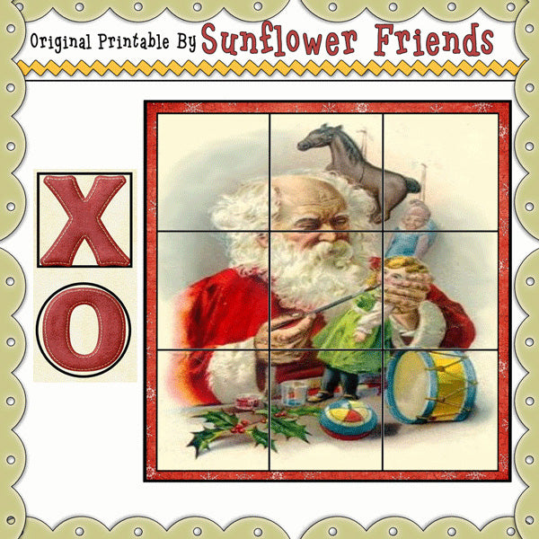 Vintage Santa Tic-Tac-Toe Board_01
