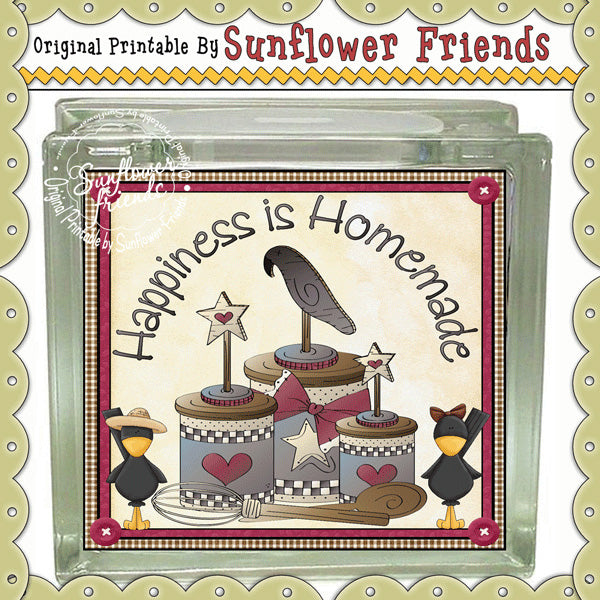 Happiness Is Homemade...Glass Block & Tile  (Set_57)