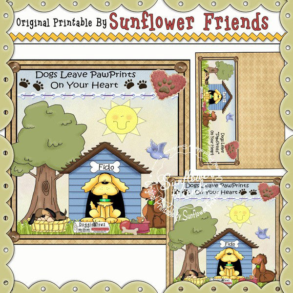 Set di blocchi di vetro e piastrelle con zampe di cane