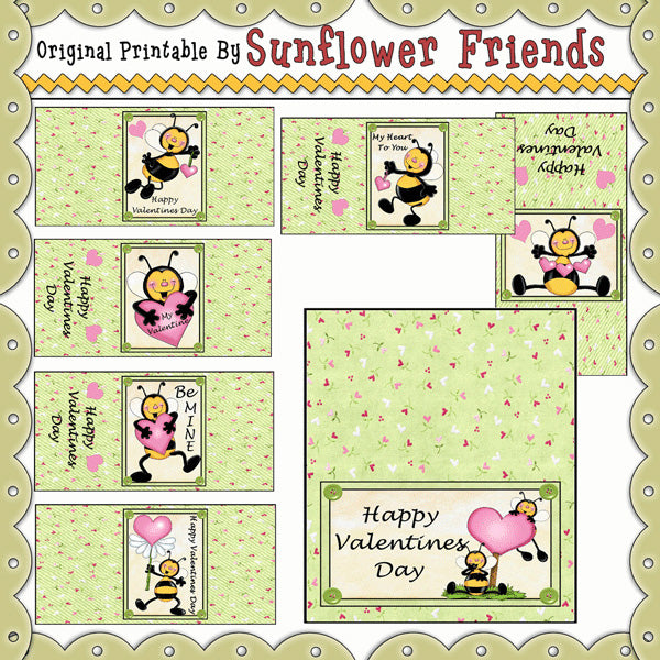 Bee Mine Valentine Mini Candy Bar Wrappers