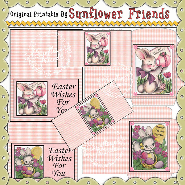 Mini barretta di cioccolato vintage pasquale e set di buste_1203