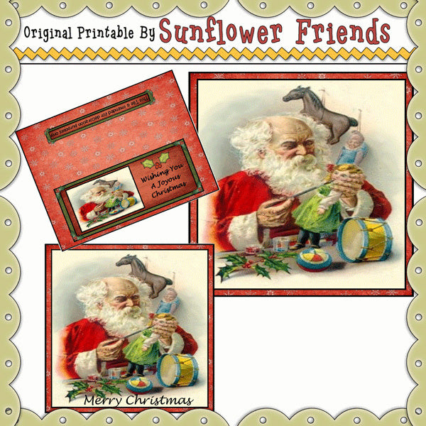 Vintage Santa Glass Block & Tile Set _01A