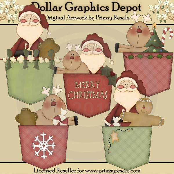 Bolsillos De Santa - Clipart