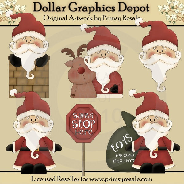 Santa, parada aquí - Imágenes Prediseñadas