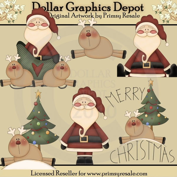 Santa y Rudy - Clipart