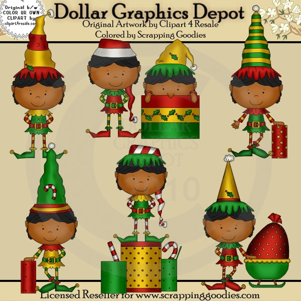 Elfos de Papá Noel 2 - Imágenes Prediseñadas