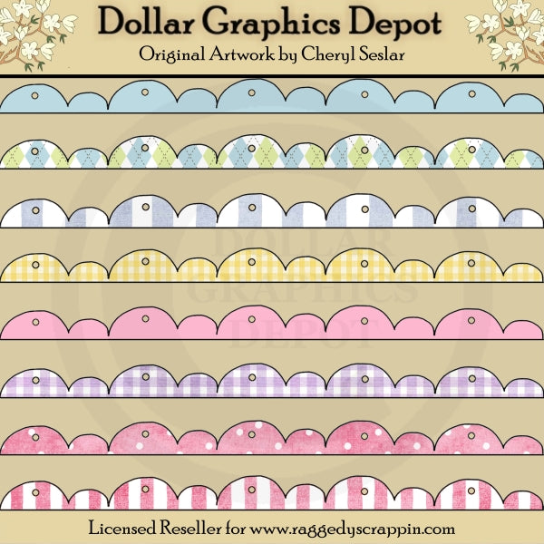 Bordes festoneados - Bebé - Clipart