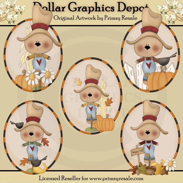 Osos Espantapájaros - Óvalos - Clipart