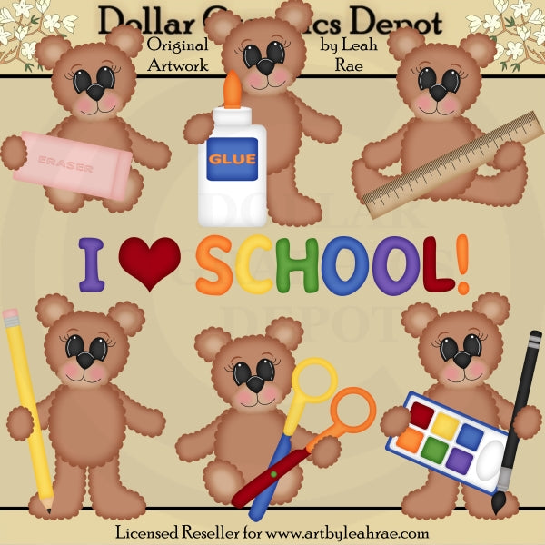 Osos Escolares 2 - Clipart