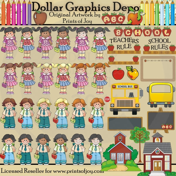 School Daze - Clip Art – Digital Craft Supplies