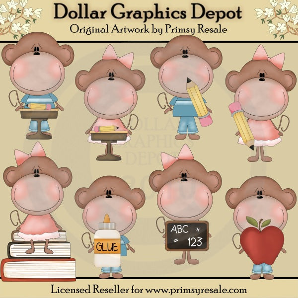 School Monkeys - Clip Art