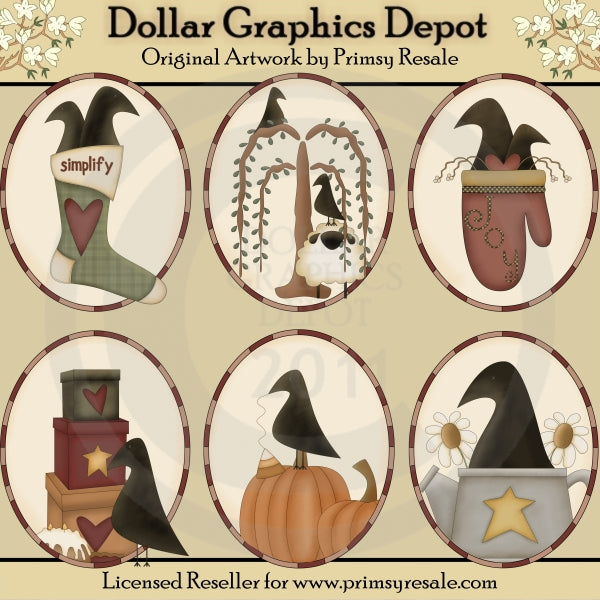 Corvi stagionali - Ovali - ClipArt