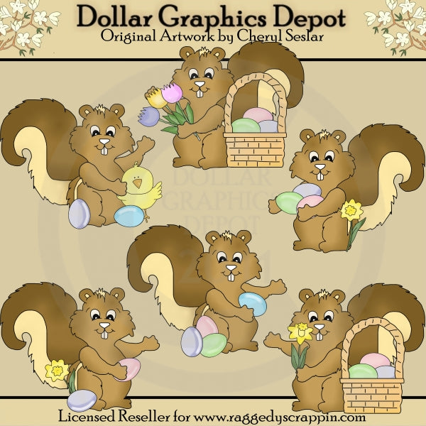 Scoiattoli sciocchi - Pasqua - ClipArt