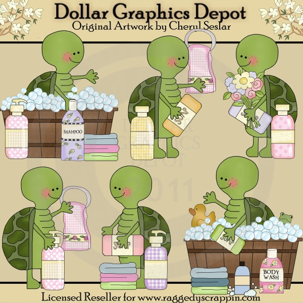 Tortugas Tontas - Baño y Cuerpo - Clipart
