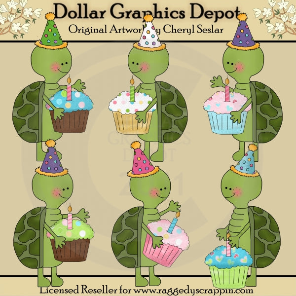 Tartarughe sciocche - Cupcakes - ClipArt