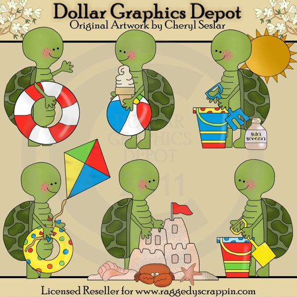 Tartarughe sciocche - Estate - ClipArt