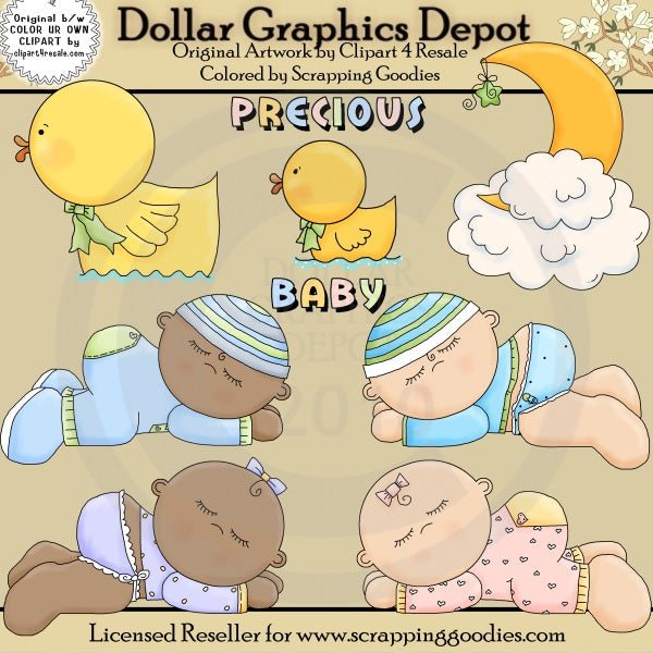 Sleeping Babies - Clip Art