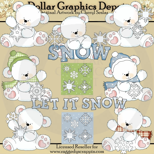Orsi polari del fiocco di neve