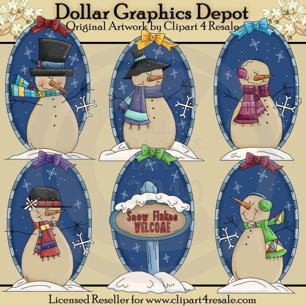 Snowman Land - Clip Art - *DCS Exclusive*