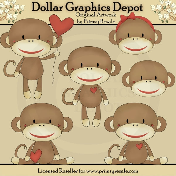 Monos Calcetín - Clipart