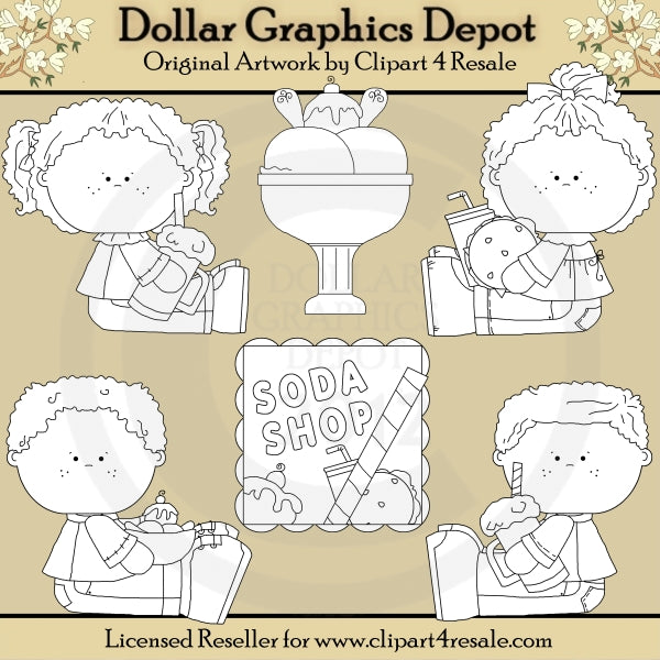 Soda Shop Tots - Digital Stamps
