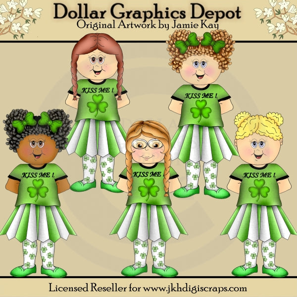 Ragazze del giorno di San Patrizio - ClipArt