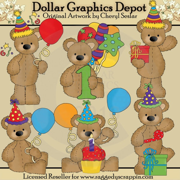 Stuffed Bears - Bright Birthday
