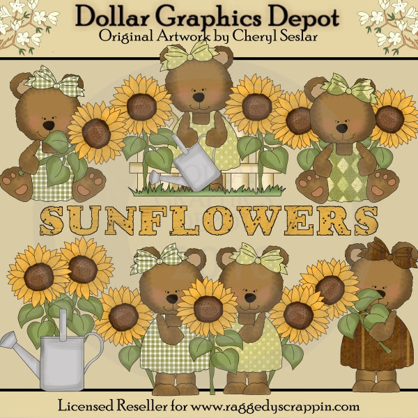 Orsi girasole - Clip Art - *Esclusiva DCS*