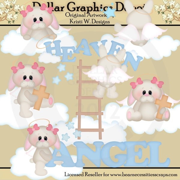Sweet Angel Bunnies - Clip Art - *DCS Exclusive*