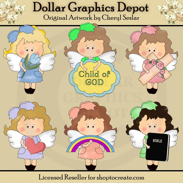 Dulces Ángeles - Vida Cristiana - Clipart
