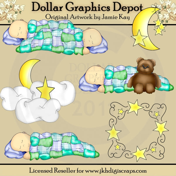 Sweet Slumber Baby Boys - Clip Art
