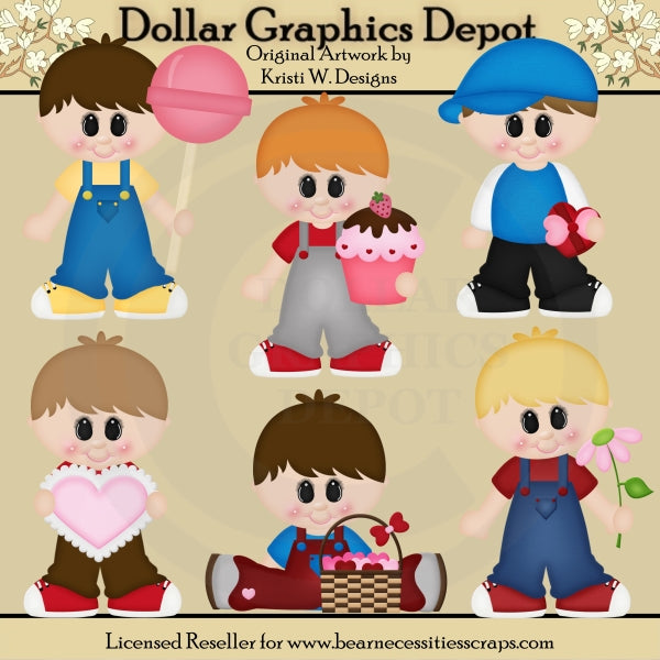Sweet Valentine Boys - Clip Art - DCS Exclusive