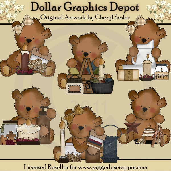 Tattered Teddies - Prim Candles