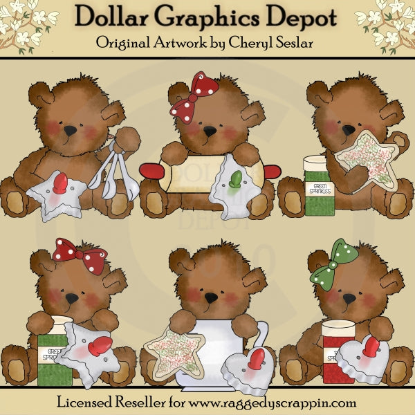 Tattered Teddies - Sugar Cookies