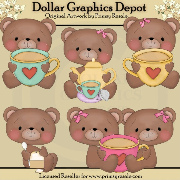 Osos De La Fiesta Del Té - Clipart