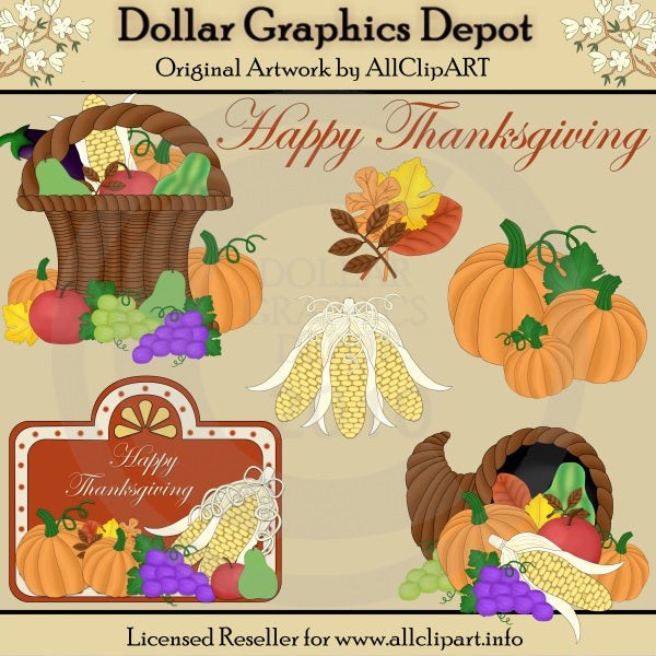 Acentos de Acción de Gracias - Clipart